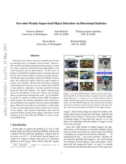 Few-shot Weakly-Supervised Object Detection via Directional Statistics