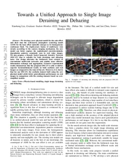 Towards a Unified Approach to Single Image Deraining and Dehazing