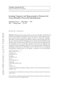 Leaning Compact and Representative Features for Cross-Modality Person
  Re-Identification