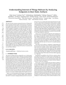 Understanding Internet of Things Malware by Analyzing Endpoints in their
  Static Artifacts