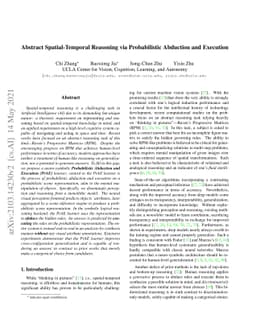 Abstract Spatial-Temporal Reasoning via Probabilistic Abduction and
  Execution