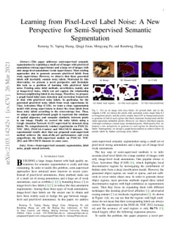 Learning from Pixel-Level Label Noise: A New Perspective for
  Semi-Supervised Semantic Segmentation