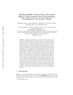 Mixing-AdaSIN: Constructing a De-biased Dataset using Adaptive
  Structural Instance Normalization and Texture Mixing