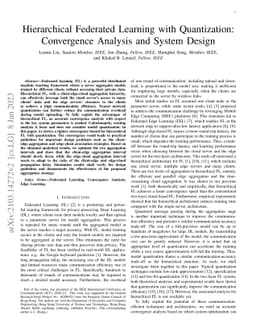 Hierarchical Federated Learning with Quantization: Convergence Analysis
  and System Design