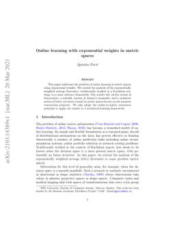 Online learning with exponential weights in metric spaces