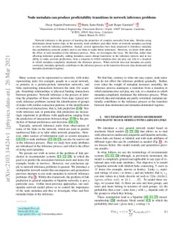 Node metadata can produce predictability transitions in network
  inference problems