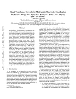 Gated Transformer Networks for Multivariate Time Series Classification