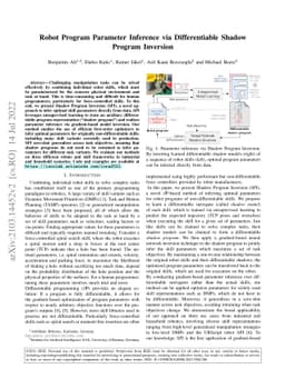 Robot Program Parameter Inference via Differentiable Shadow Program
  Inversion