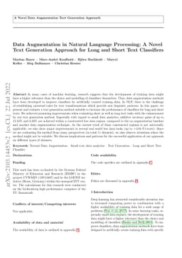 Data Augmentation in Natural Language Processing: A Novel Text
  Generation Approach for Long and Short Text Classifiers