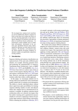 Zero-shot Sequence Labeling for Transformer-based Sentence Classifiers