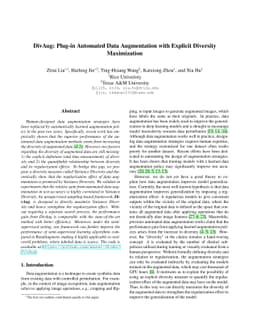 DivAug: Plug-in Automated Data Augmentation with Explicit Diversity
  Maximization