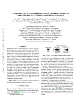 Leveraging pre-trained representations to improve access to
  untranscribed speech from endangered languages