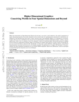 Higher Dimensional Graphics: Conceiving Worlds in Four Spatial
  Dimensions and Beyond