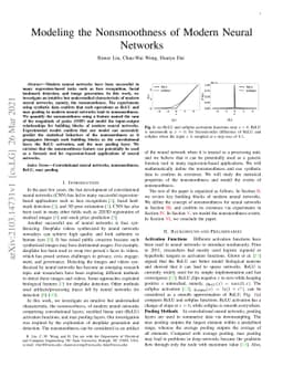 Modeling the Nonsmoothness of Modern Neural Networks