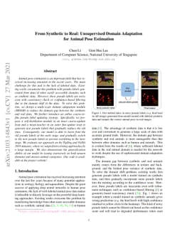 From Synthetic to Real: Unsupervised Domain Adaptation for Animal Pose
  Estimation