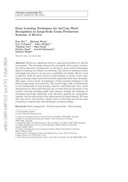 Deep Learning Techniques for In-Crop Weed Identification: A Review