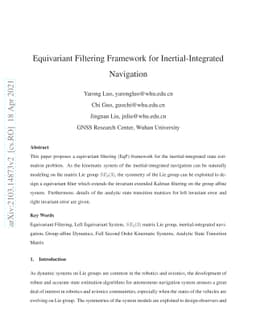Equivariant Filtering Framework for Inertial-Integrated Navigation