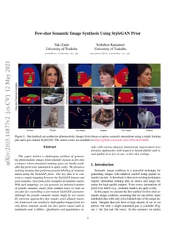 Few-shot Semantic Image Synthesis Using StyleGAN Prior