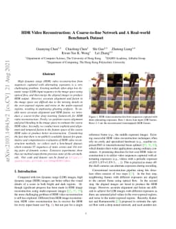 HDR Video Reconstruction: A Coarse-to-fine Network and A Real-world
  Benchmark Dataset