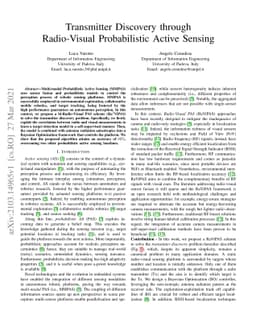 Transmitter Discovery through Radio-Visual Probabilistic Active Sensing