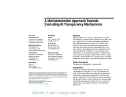 A Multistakeholder Approach Towards Evaluating AI Transparency
  Mechanisms