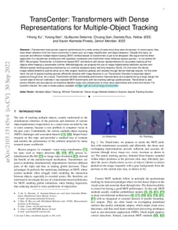 TransCenter: Transformers with Dense Representations for Multiple-Object
  Tracking