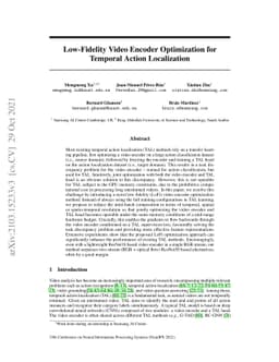 Low-Fidelity End-to-End Video Encoder Pre-training for Temporal Action
  Localization