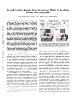 Ground Encoding: Learned Factor Graph-based Models for Localizing Ground
  Penetrating Radar
