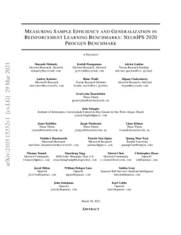 Measuring Sample Efficiency and Generalization in Reinforcement Learning
  Benchmarks: NeurIPS 2020 Procgen Benchmark