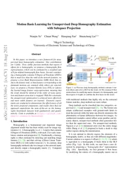 Motion Basis Learning for Unsupervised Deep Homography Estimation with
  Subspace Projection