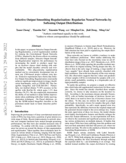 Selective Output Smoothing Regularization: Regularize Neural Networks by
  Softening Output Distributions