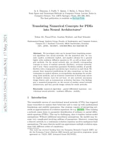 Translating Numerical Concepts for PDEs into Neural Architectures