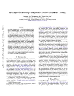 Proxy Synthesis: Learning with Synthetic Classes for Deep Metric
  Learning