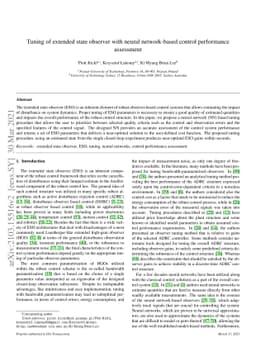 Tuning of extended state observer with neural network-based control
  performance assessment