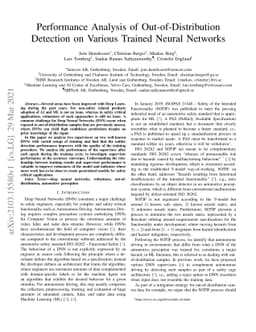 Performance Analysis of Out-of-Distribution Detection on Various Trained
  Neural Networks