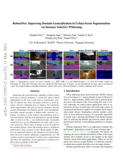 RobustNet: Improving Domain Generalization in Urban-Scene Segmentation
  via Instance Selective Whitening