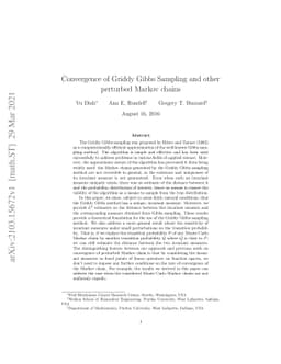 Convergence of Griddy Gibbs Sampling and other perturbed Markov chains