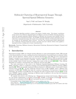 Multiscale Clustering of Hyperspectral Images Through Spectral-Spatial
  Diffusion Geometry