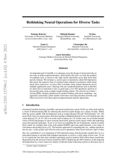 Rethinking Neural Operations for Diverse Tasks
