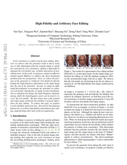 High-Fidelity and Arbitrary Face Editing