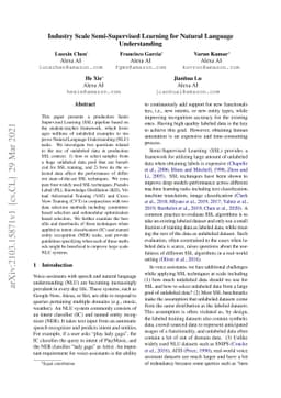 Industry Scale Semi-Supervised Learning for Natural Language
  Understanding