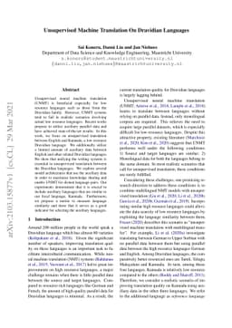 Unsupervised Machine Translation On Dravidian Languages