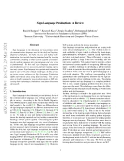 Sign Language Production: A Review
