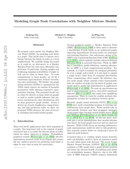 Modeling Graph Node Correlations with Neighbor Mixture Models