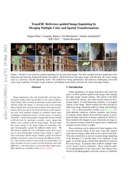 TransFill: Reference-guided Image Inpainting by Merging Multiple Color
  and Spatial Transformations