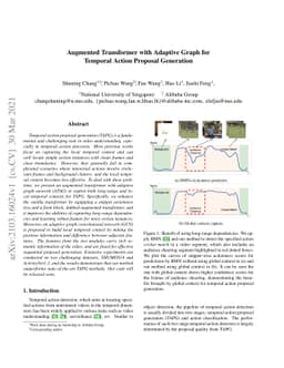 Augmented Transformer with Adaptive Graph for Temporal Action Proposal
  Generation