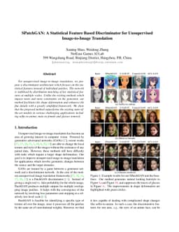 SPatchGAN: A Statistical Feature Based Discriminator for Unsupervised
  Image-to-Image Translation