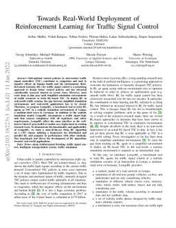 Towards Real-World Deployment of Reinforcement Learning for Traffic
  Signal Control