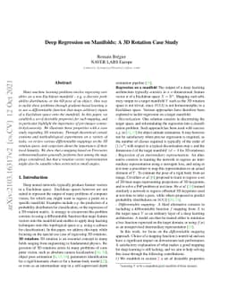 Deep Regression on Manifolds: A 3D Rotation Case Study