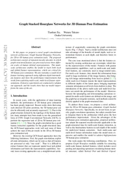 Graph Stacked Hourglass Networks for 3D Human Pose Estimation